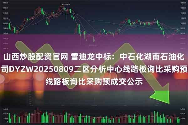山西炒股配资官网 雪迪龙中标：中石化湖南石油化工有限公司DYZW20250809二区分析中心线路板询比采购预成交公示