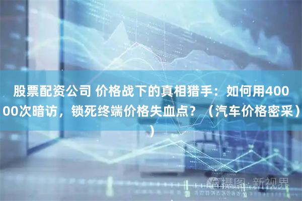 股票配资公司 价格战下的真相猎手：如何用40000次暗访，锁死终端价格失血点？（汽车价格密采）